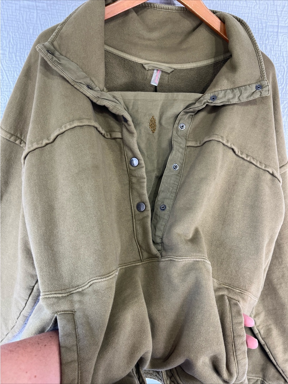 Free People Movement Sweatshirt in Tobacco Stash It Sweat Pullover Relaxed Med - Picture 4 of 16